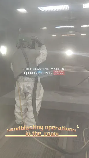 Qinggong Manual Steel Shot Abrasive Used Sand Blasting Booth/Blasting Room